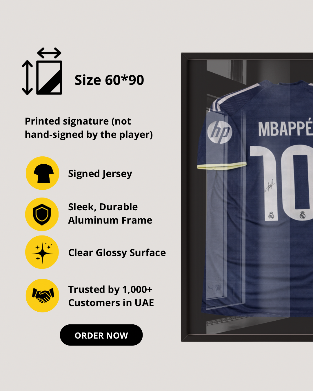 KYLIAN MBAPPE - SIGNED REAL MADRID GREY BLUE 2025/2026 JERSEY