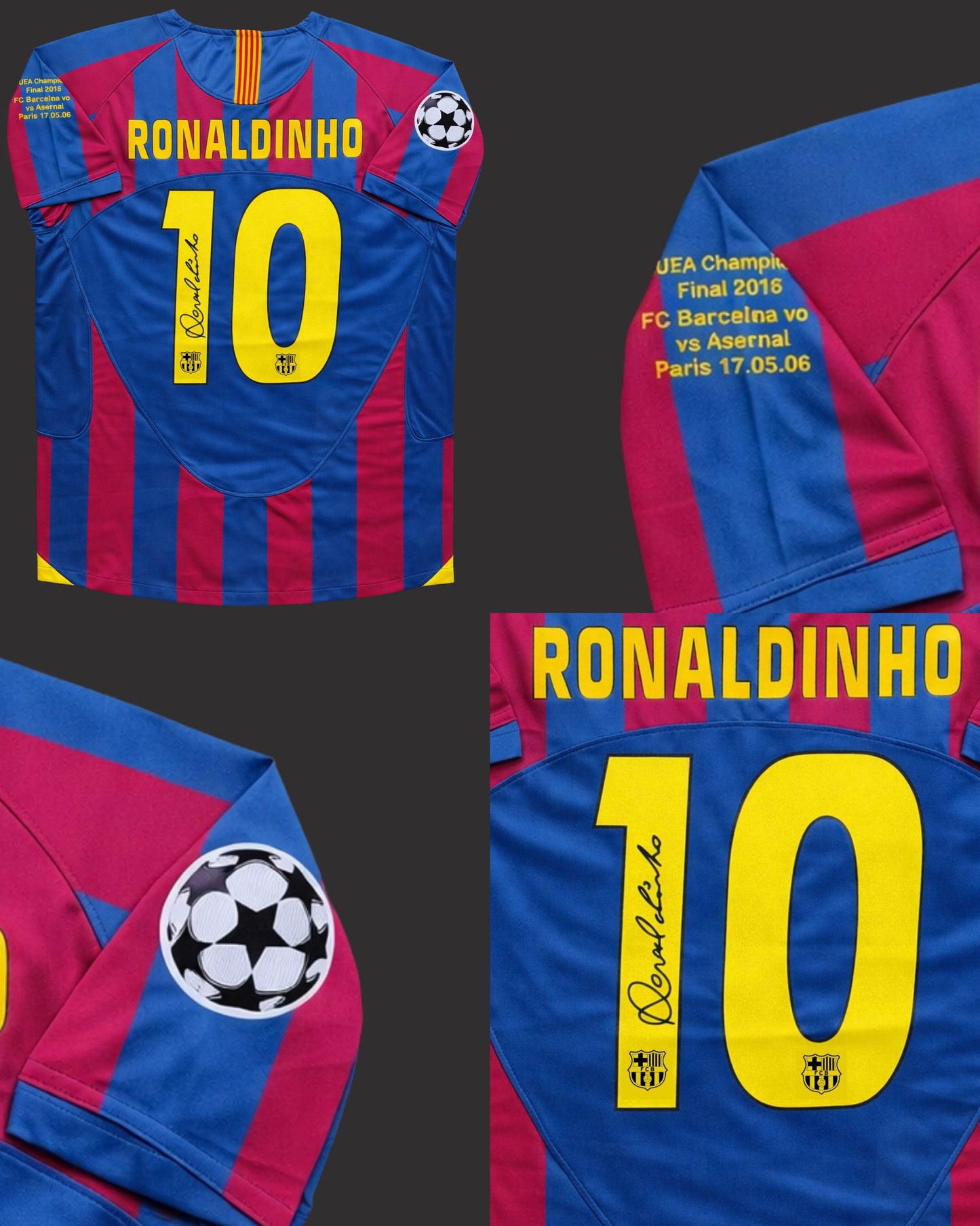 RONALDINHO - CHAMPIONS LEAGUE FINAL 2006 BARCALONA JERSEY