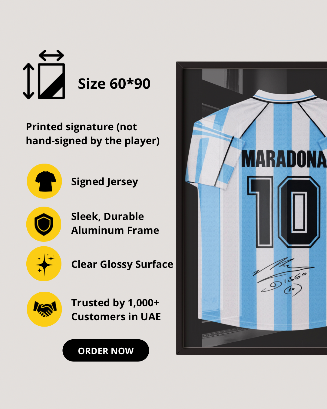 DIEGO MARADONA - SIGNED ARGENTINA WORLD CUP 1994 JERSEY