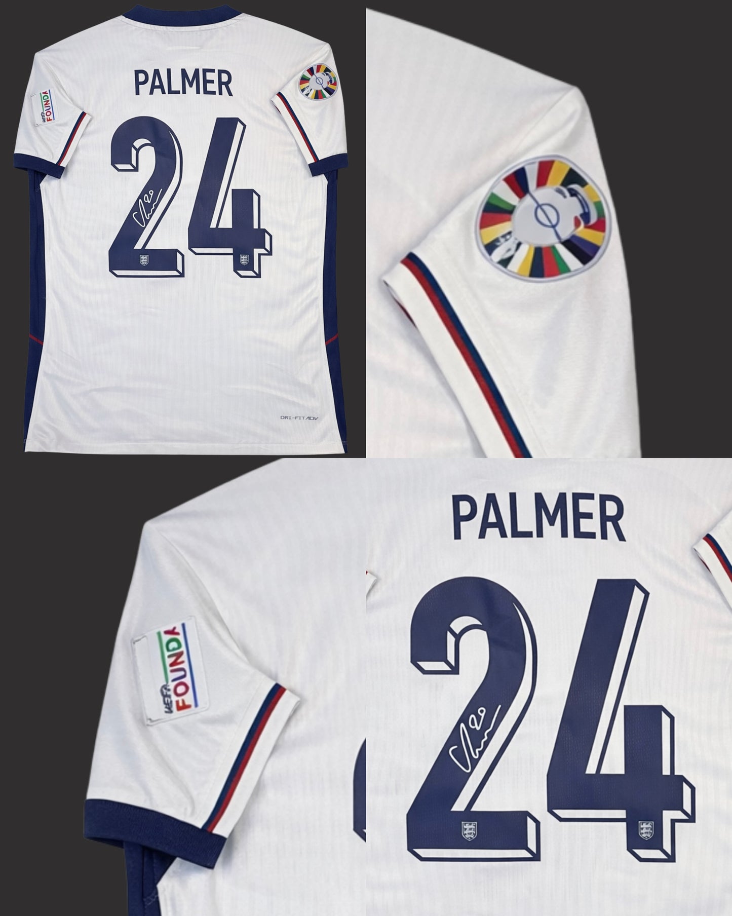 COLE PALMER - SIGNED ENGLAND EURO 2024 JERSEY
