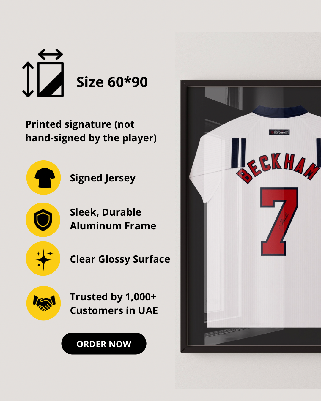 DAVID BECKHAM - SIGNED ENGLAND WORLD CUP 1998 JERSEY