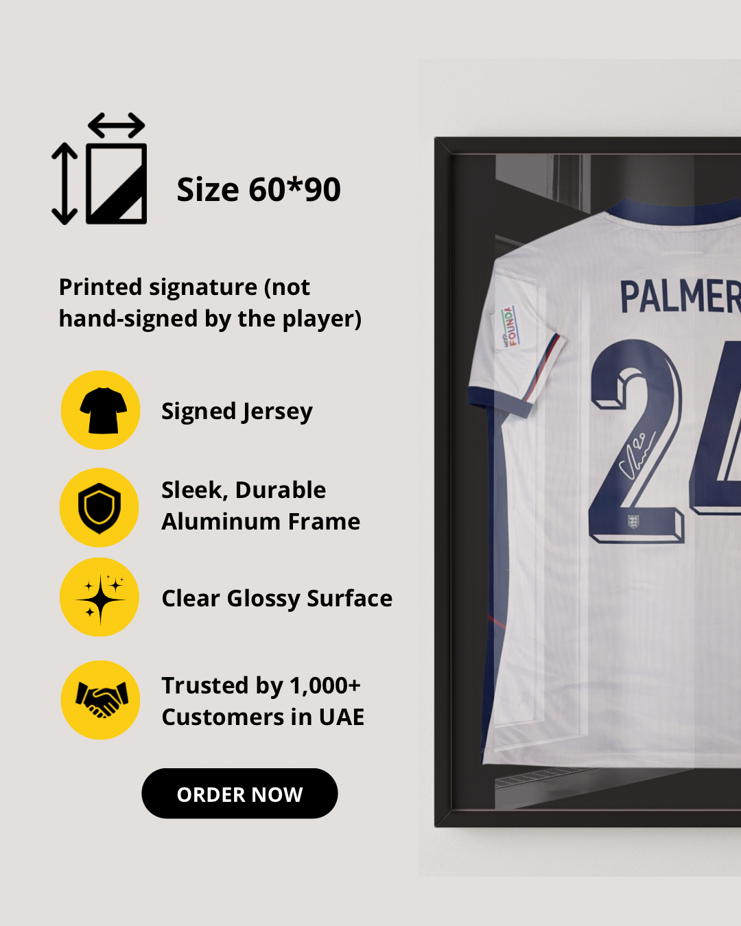 COLE PALMER - SIGNED ENGLAND EURO 2024 JERSEY