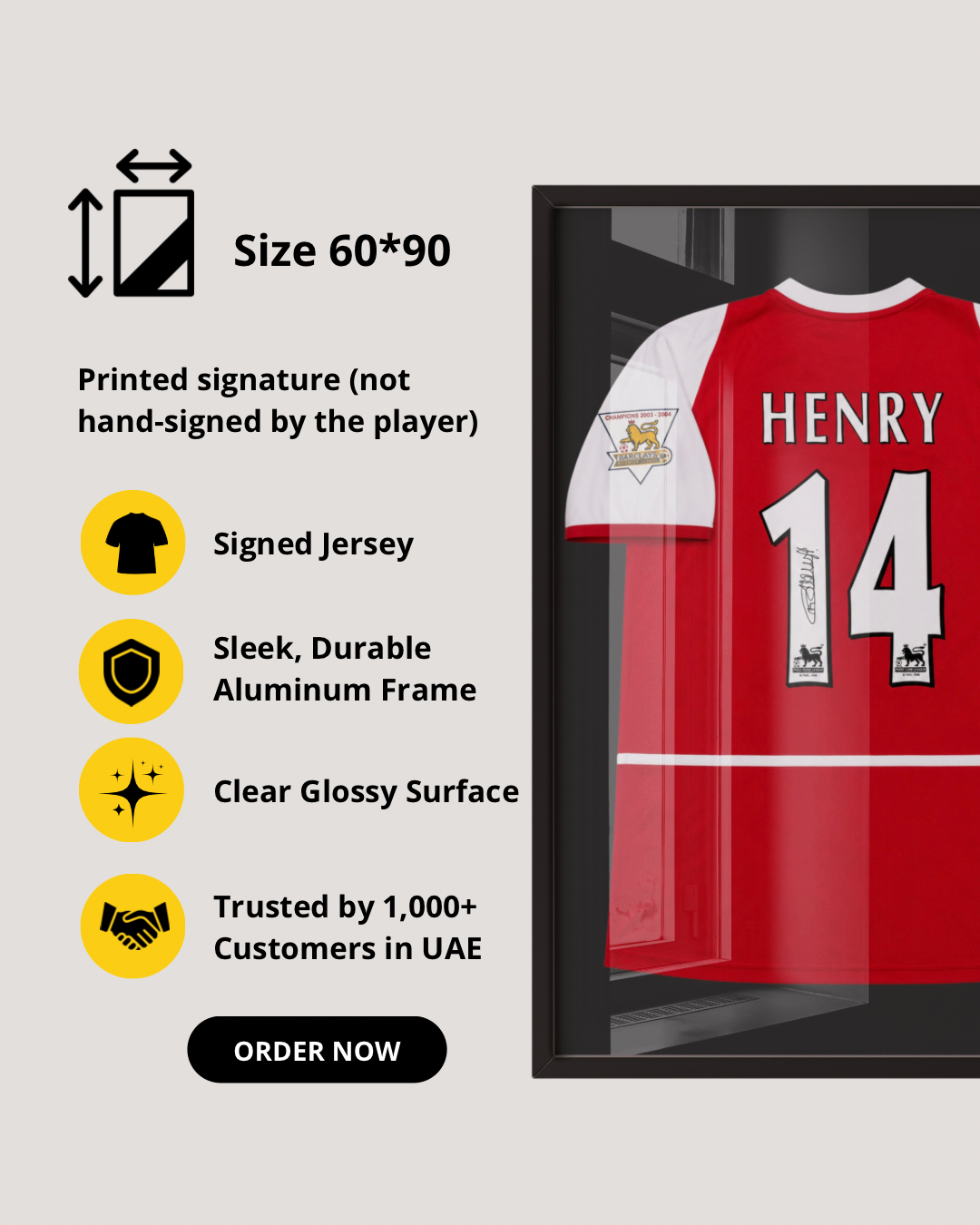 THIERRY HENRY - SIGNED ARSENAL 2003/2004 INVINCIBLES HOME JERSEY