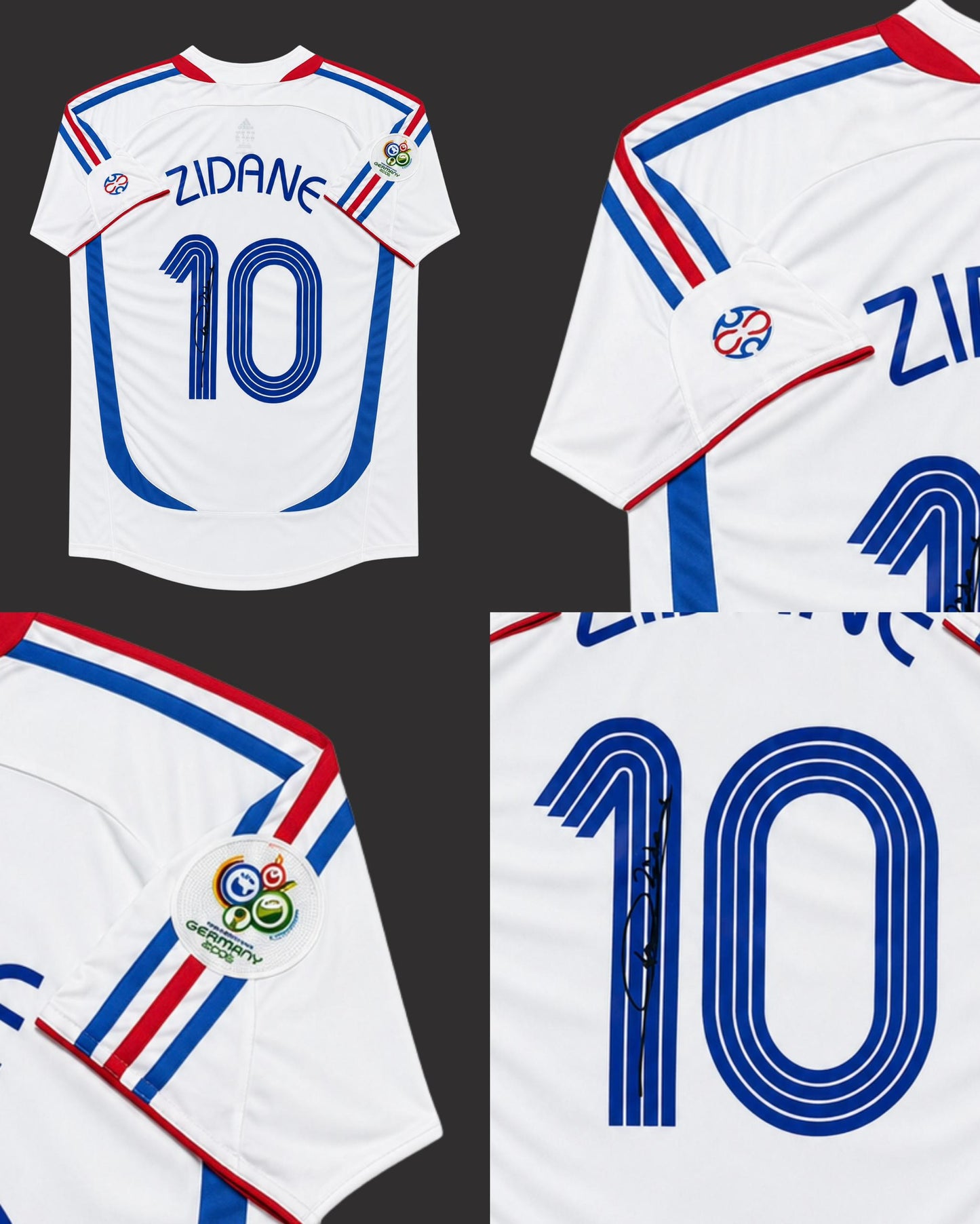 ZINEDINE ZIDANE - SIGNED FRANCE WORLD CUP 2006 WHITE JERSEY